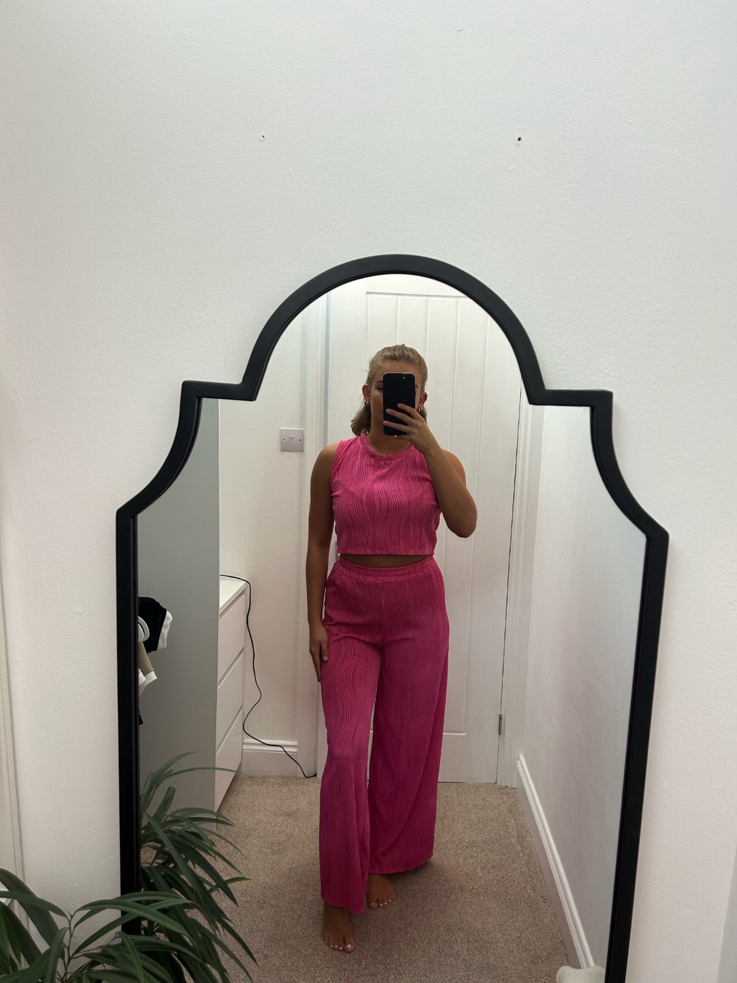 Cropped Wave Trouser Set